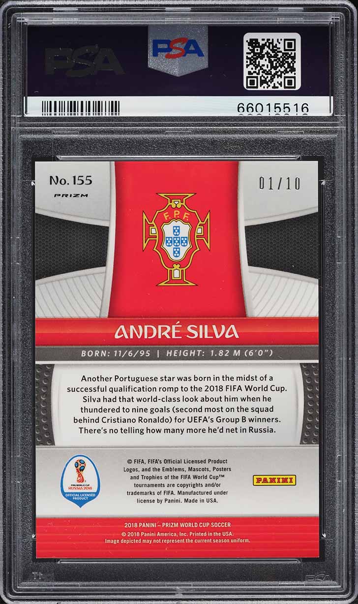 2018 Panini Prizm World Cup Gold Andre Silva 1/10 #155 PSA 10 GEM MINT