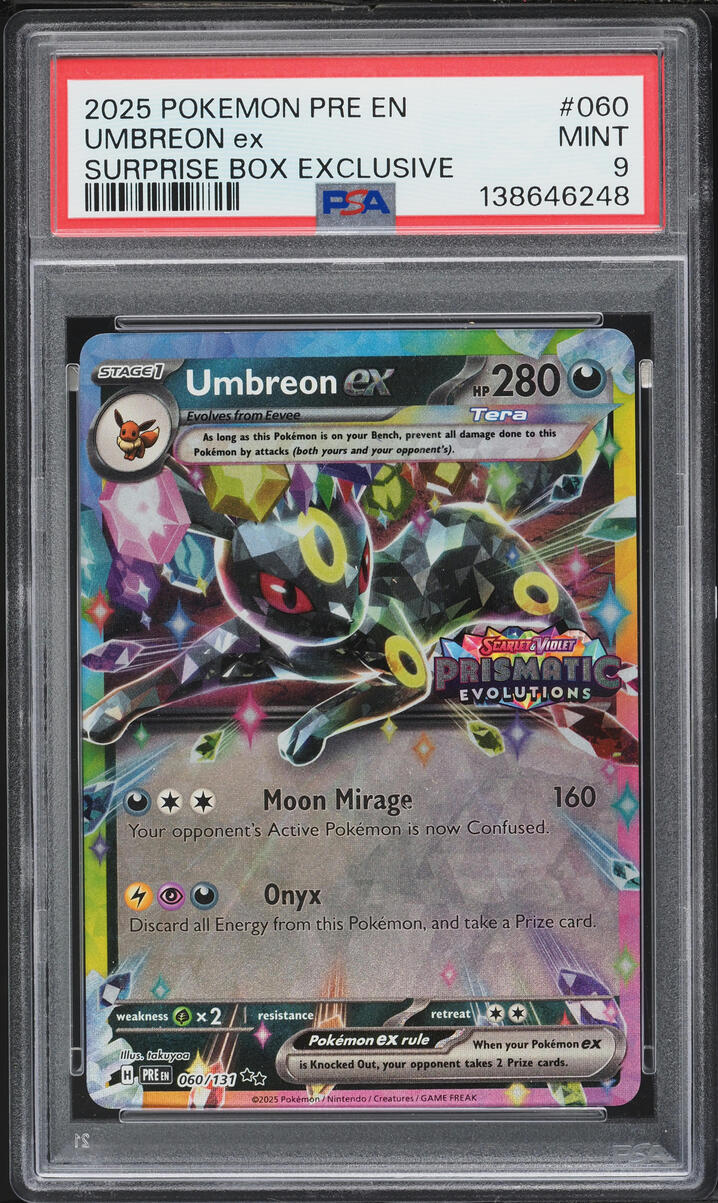 2025 Pokemon Scarlet & Violet Prismatic Evolutions Surprise Box Holo Umbreon ex #60 PSA 9 MINT
