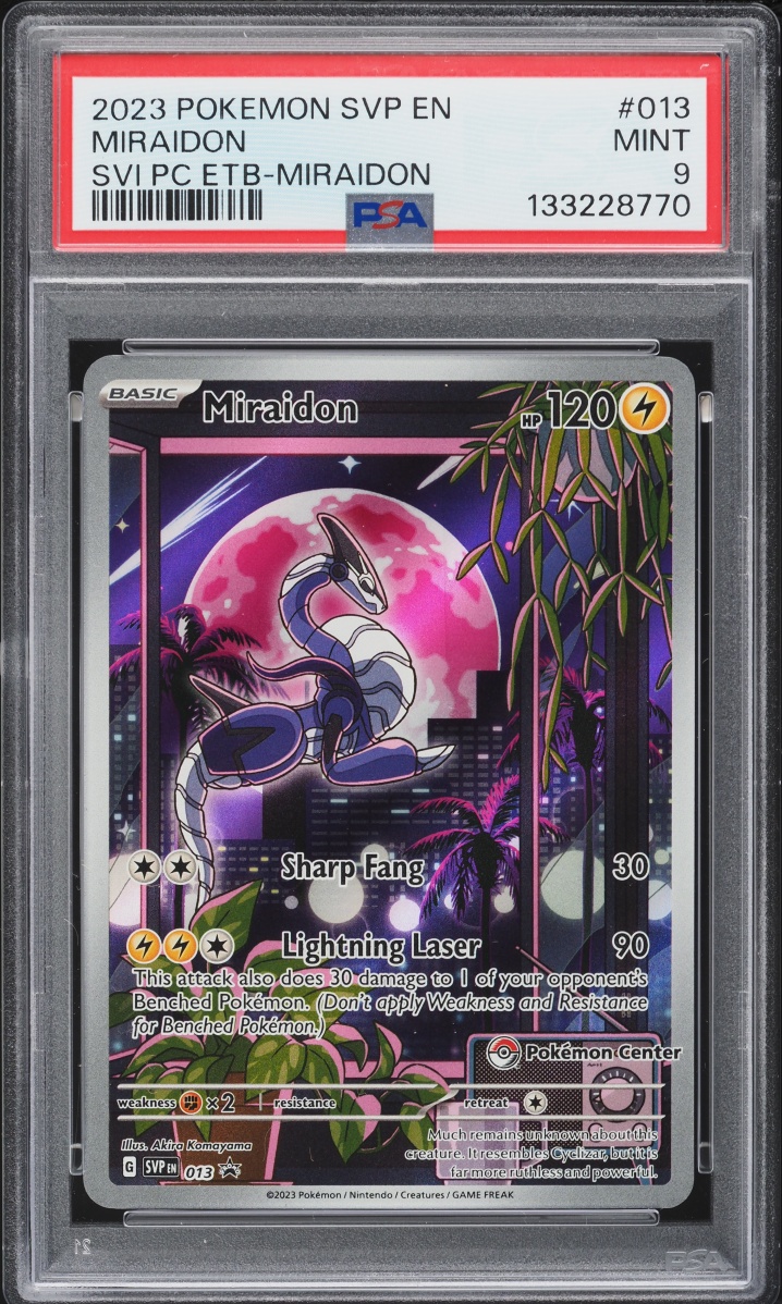 2023 Pokemon Scarlet & Violet Black Star Promo Center ETB Alt Art Miraidon #13 PSA 9 MINT