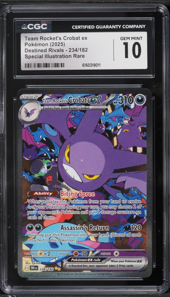 2025 Pokemon SV Destined Rivals SIR Team Rocket's Crobat EX #234 CGC 10 GEM MINT