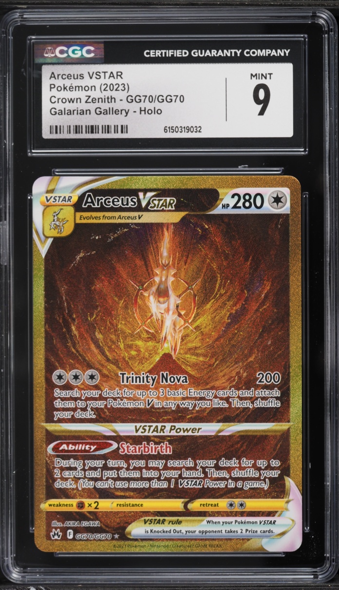 2023 Pokemon Sword & Shield Crown Zenith Galarian Gallery Gold Rare Arceus VSTAR #GG70 CGC 9