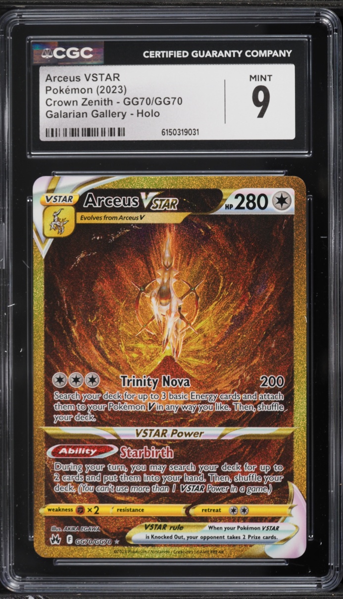 2023 Pokemon Sword & Shield Crown Zenith Galarian Gallery Full Art Arceus VSTAR #GG70 CGC 9