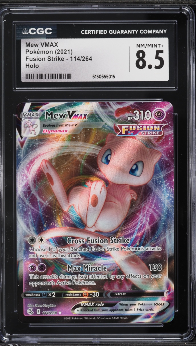 2021 Pokemon Sword & Shield Fusion Strike Alt Art Mew VMAX #114 CGC 8.5 NM-MT+
