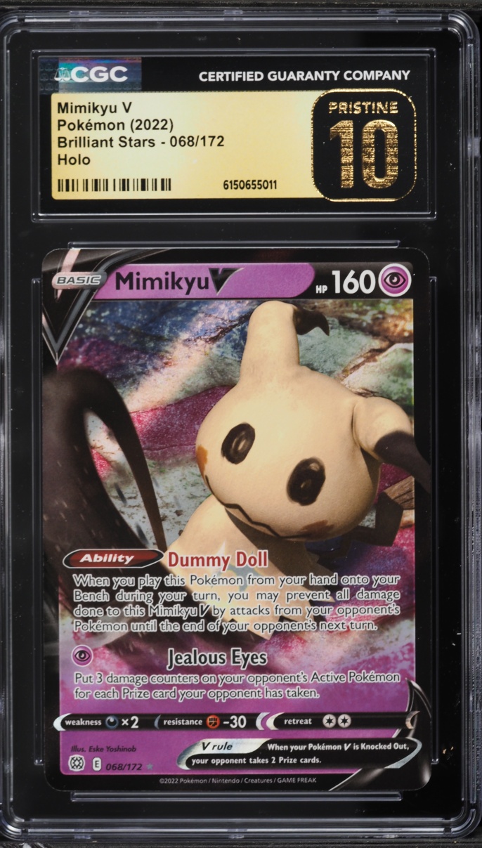 2022 Pokemon Sword & Shield Brilliant Stars Holo Mimikyu V #68 CGC 10 PRISTINE
