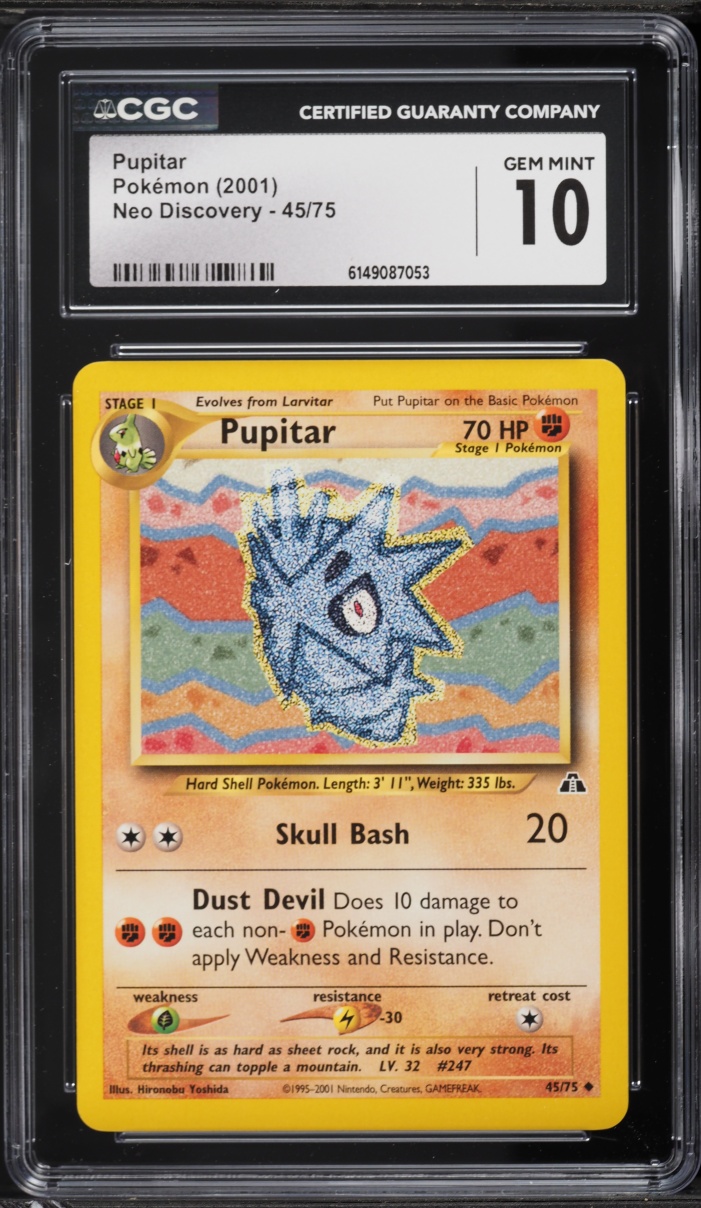 2001 Pokemon Neo Discovery Pupitar #45 CGC 10 GEM MINT