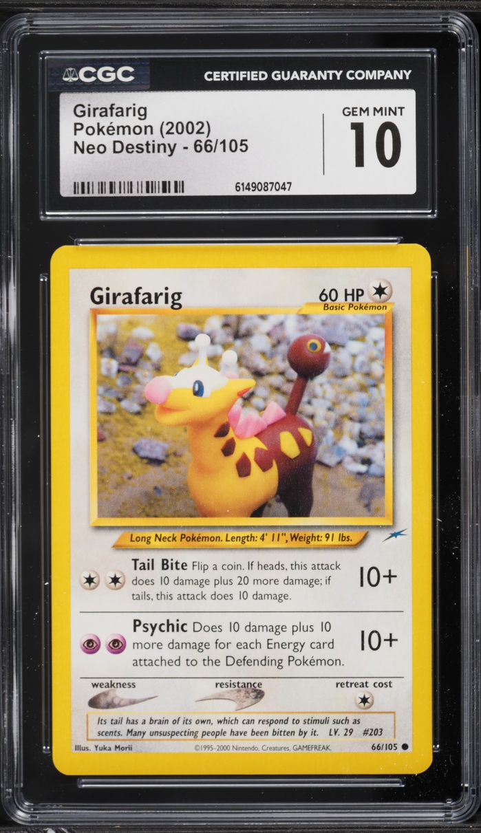 2002 Pokemon Neo Destiny Girafarig #66 CGC 10 GEM MINT
