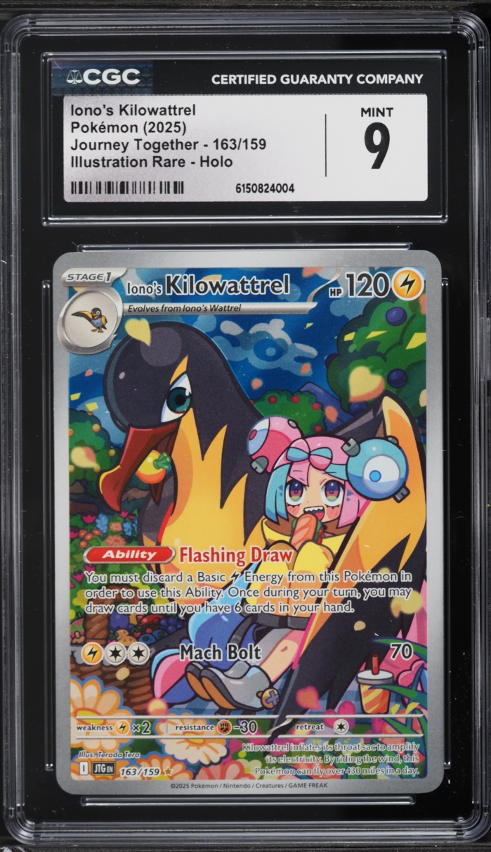 2025 Pokemon Scarlet & Violet Journey Together IR Iono's Kilowattrel #163 CGC 9 MINT