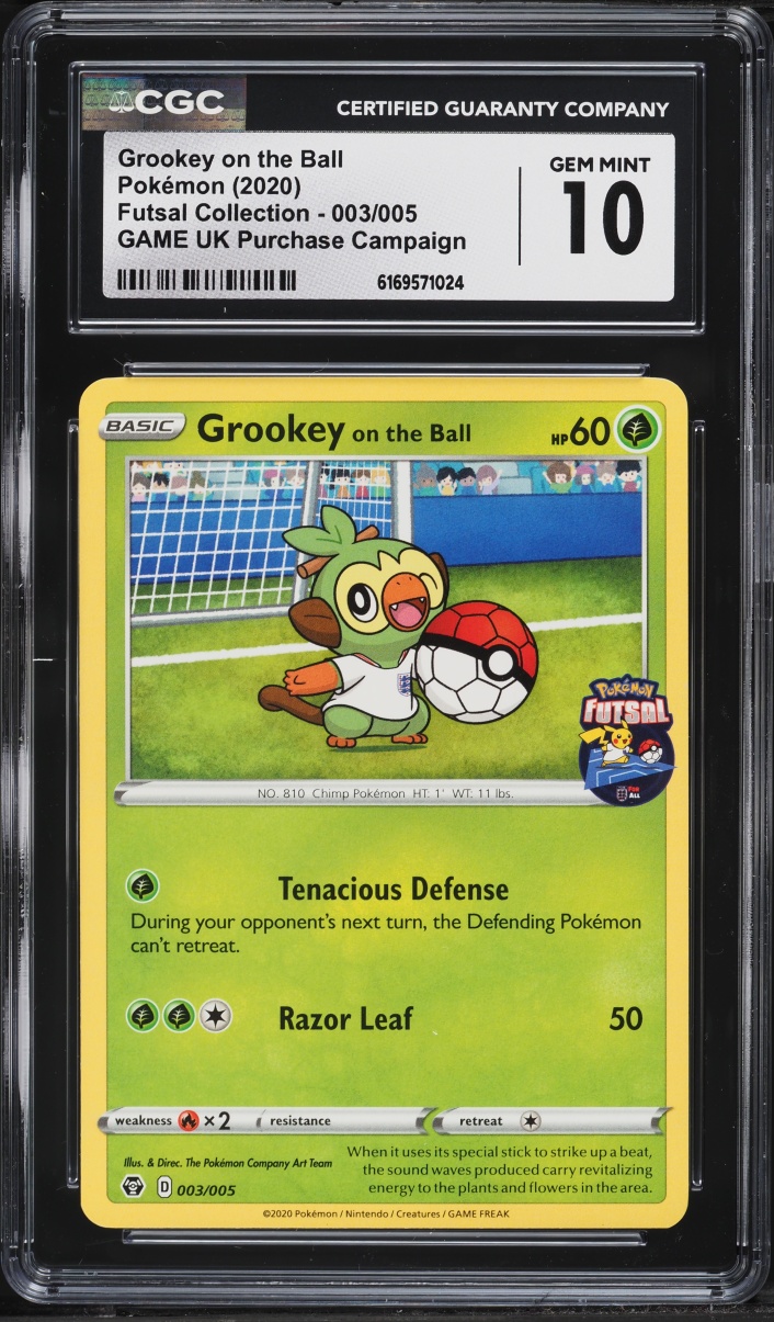 2020 Pokemon Sword & Shield Futsal Collection Grookey On The Ball #3 CGC 10 GEM MINT