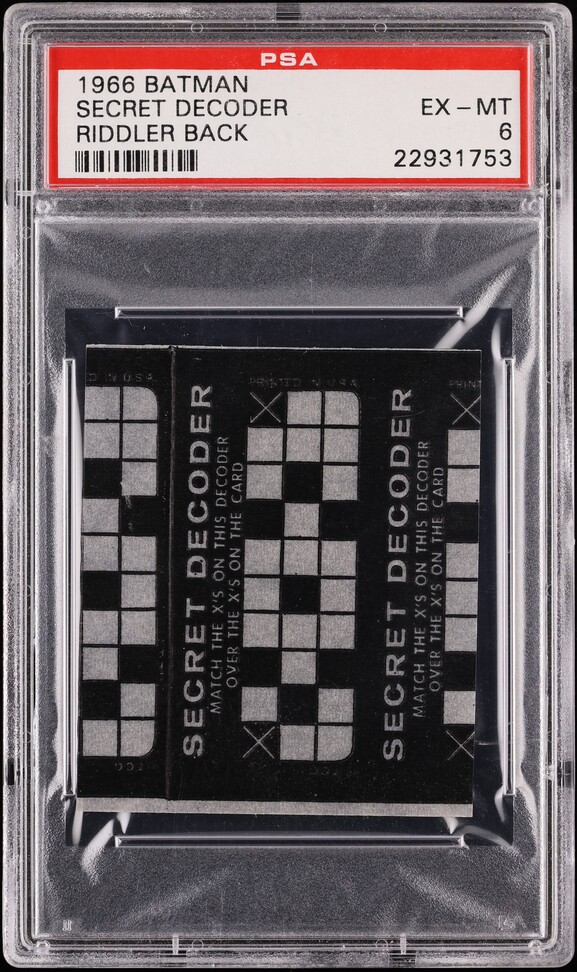 1966 Topps Batman Riddler Back Secret Decoder PSA 6 EXMT