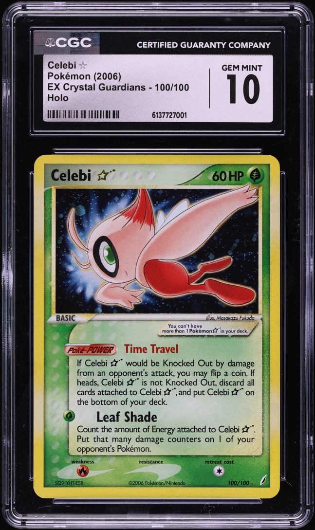 2006 Pokemon EX Crystal Guardians Holo Celebi Gold Star #100 CGC 10 GEM MINT