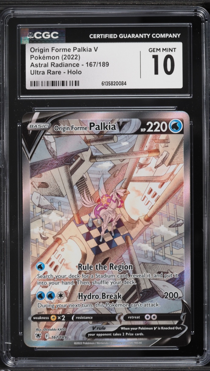 2022 Pokemon Sword & Shield Astral Radiance Alt Art Origin Forme Palkia V #167 CGC 10 GEM MINT