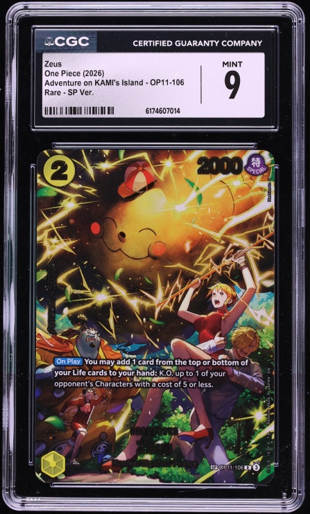 2026 One Piece Adventure On KAMI's Island SP Version Zeus #OP11-106 CGC 9 MINT
