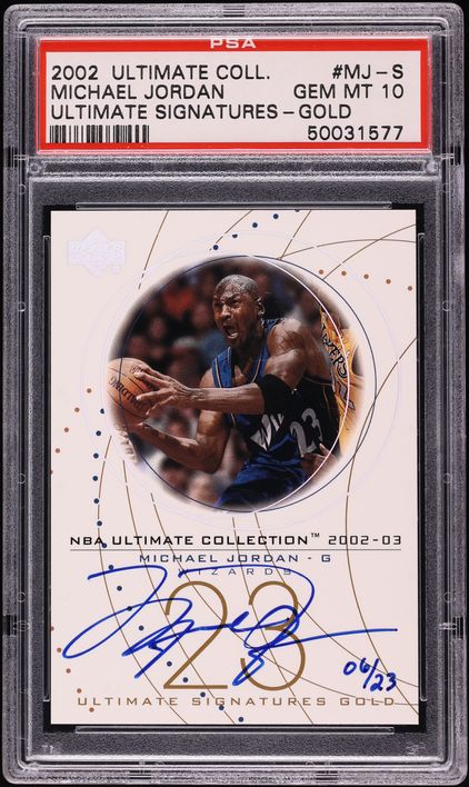 2002 Ultimate Collection Signatures Gold Michael Jordan AUTO /23 #MJ-S PSA 10 GEM MINT