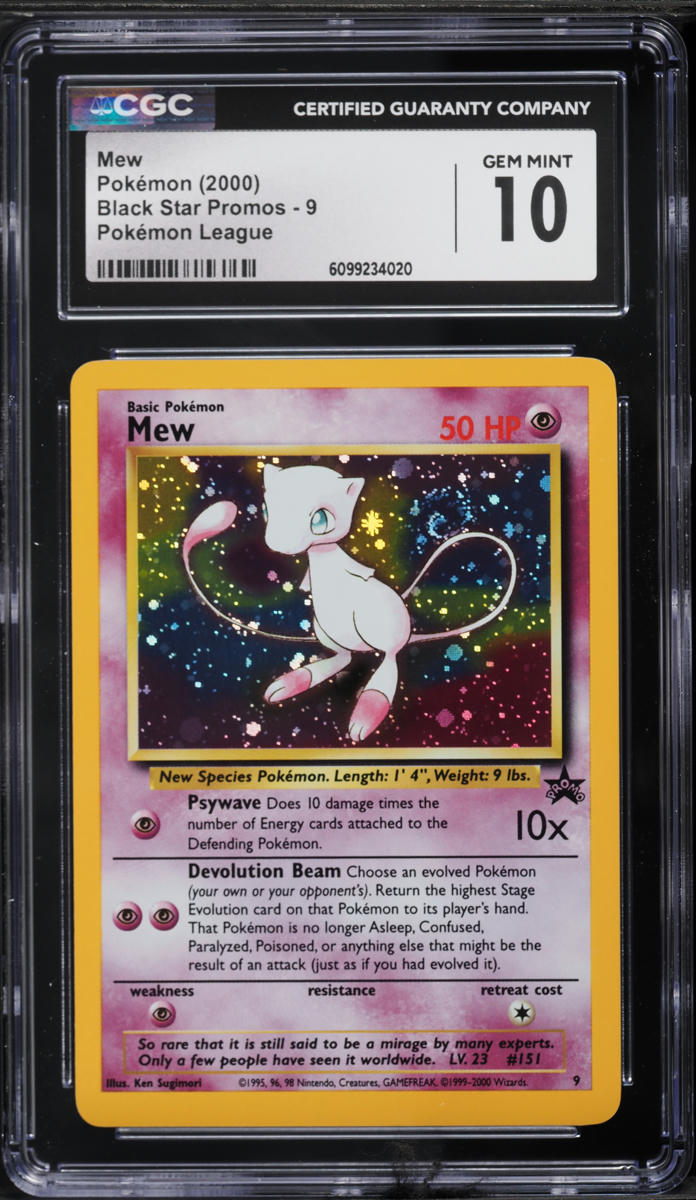 2000 Pokemon League Black Star Promo Holo Mew #9 CGC 10 GEM MINT
