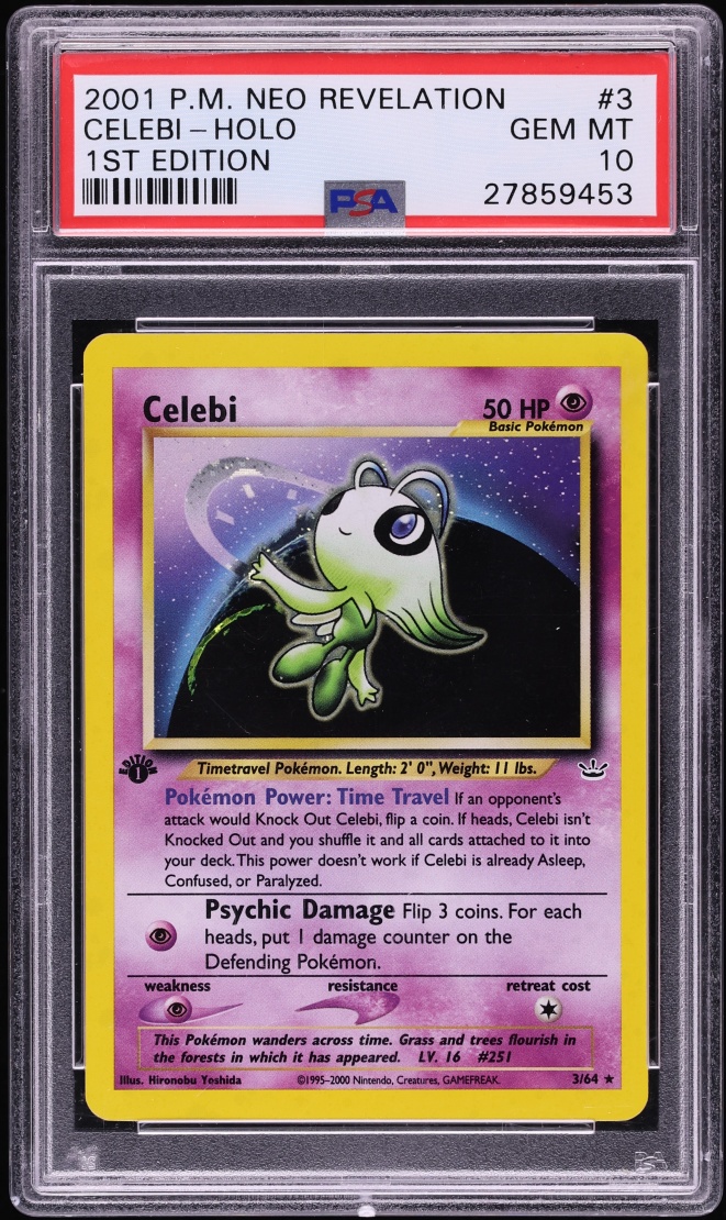 2001 Pokemon Neo Revelation 1st Edition Holo Celebi #3 PSA 10 GEM MINT