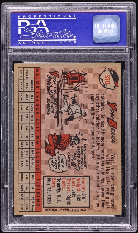 1958 Topps Yogi Berra #370 PSA 6 EXMT