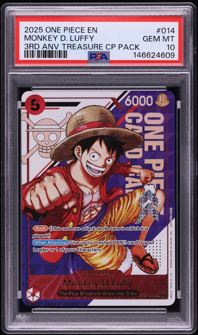 2025 One Piece 3rd Anniversary Treasure Pack Monkey D. Luffy #ST21-014 PSA 10 GEM MINT