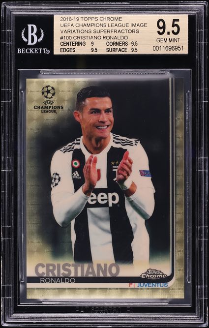 2018 Topps Chrome UEFA Variation Superfractor Cristiano Ronaldo 1/1 #100 BGS 9.5 GEM MINT