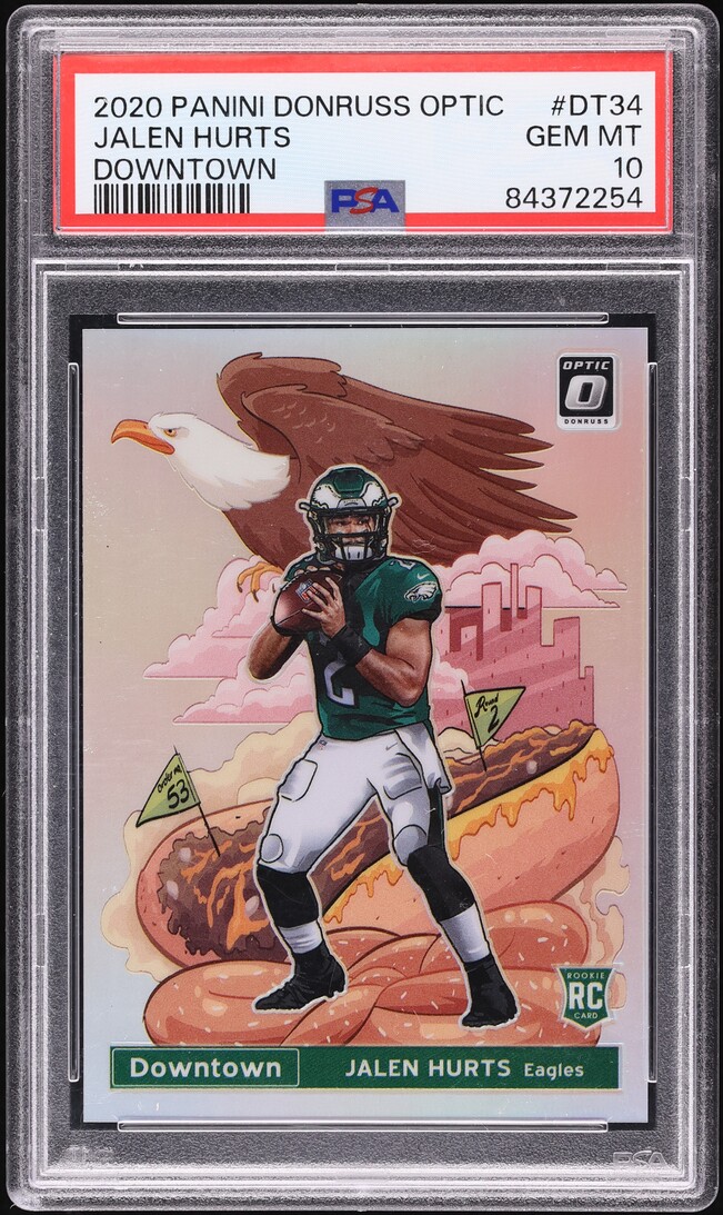 2020 Donruss Optic Downtown Prizm Jalen Hurts ROOKIE #DT-34 PSA 10 GEM MINT