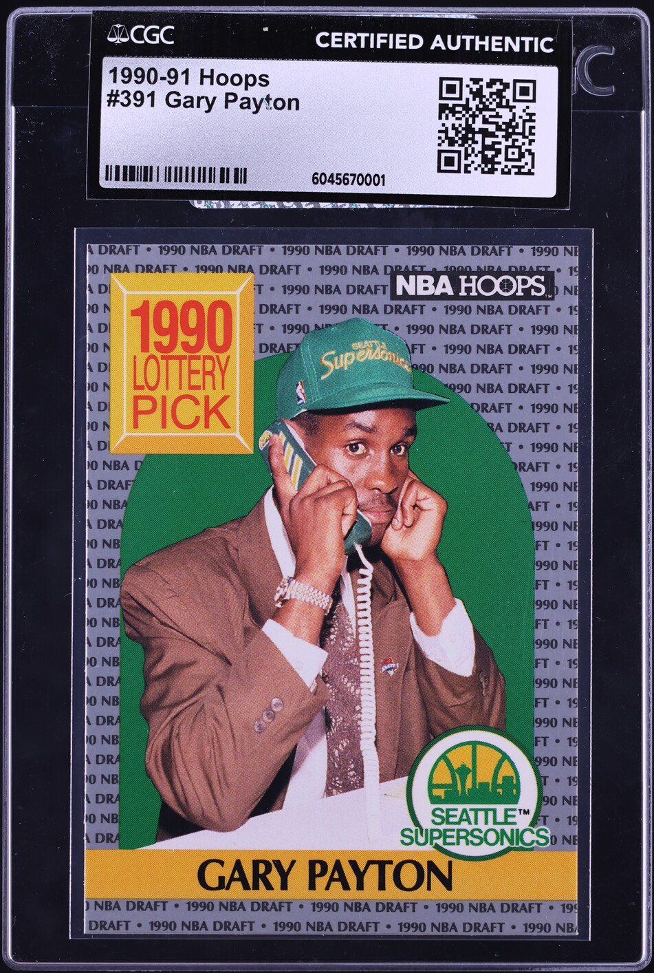 1990 Hoops Gary Payton ROOKIE #391 CGC AUTH