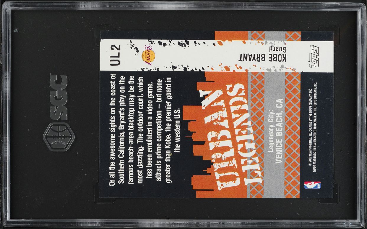 2002 Stadium Club Urban Legends Kobe Bryant #UL2 SGC 10 GEM MINT