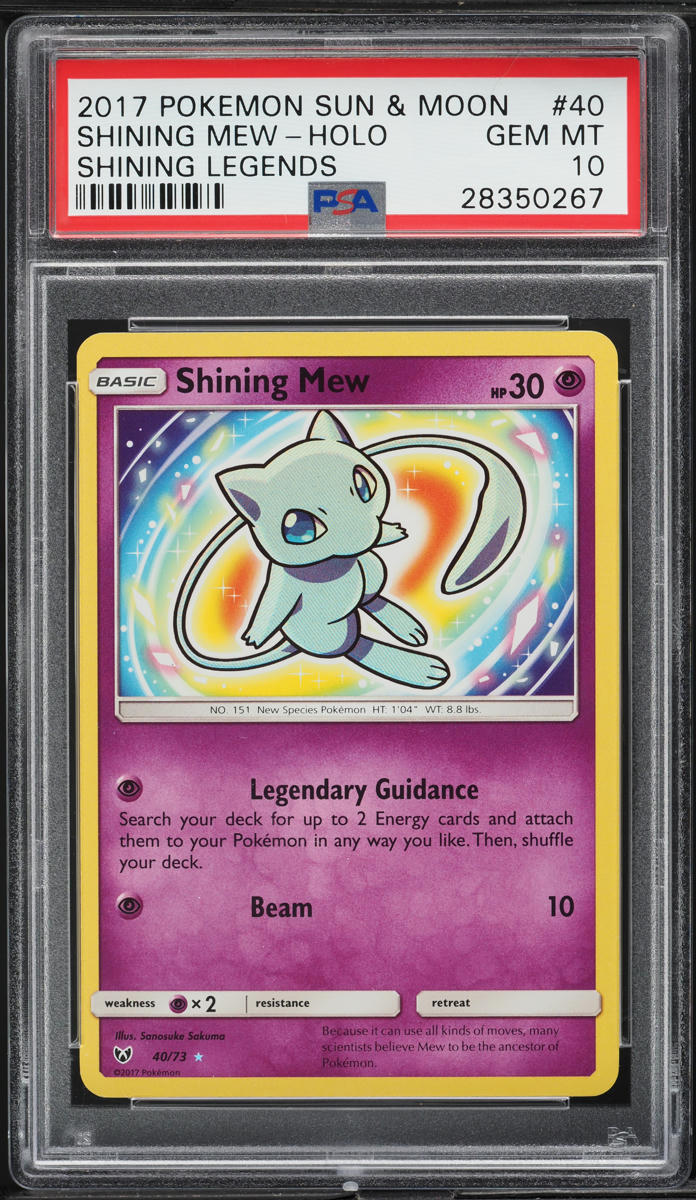 2017 Pokemon Sun & Moon Shining Legends Holo Shining Mew #40 PSA 10 GEM MINT