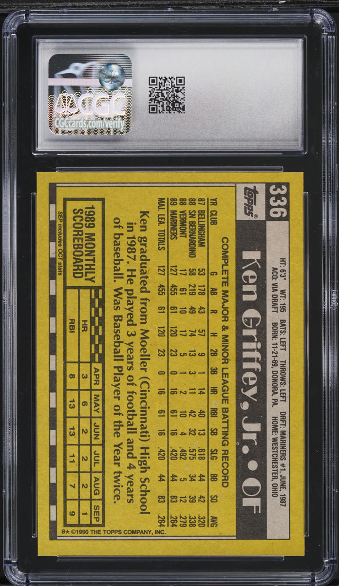 1990 Topps Ken Griffey Jr. #336 CGC 8 NM-MT