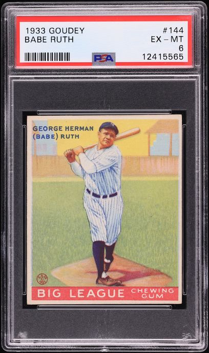 1933 Goudey Babe Ruth #144 PSA 6 EXMT