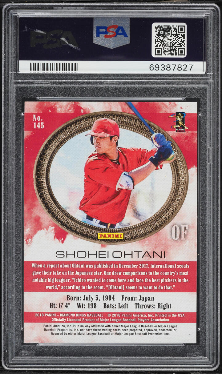 2018 Panini Diamond Kings Shohei Ohtani ROOKIE #145 PSA 10 GEM MINT