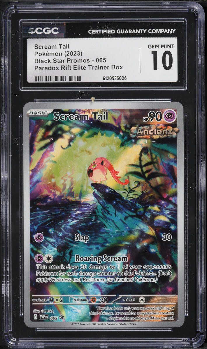 2023 Pokemon Scarlet & Violet Promo Paradox Rift ETB Full Art Scream Tail #65 CGC 10 GEM MINT
