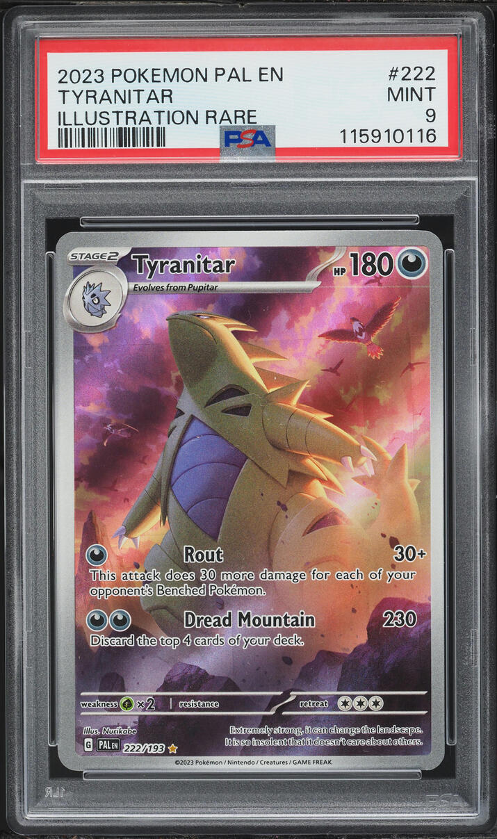 2023 Pokemon Scarlet & Violet Paldea Evolved IR Tyranitar #222 PSA 9 MINT