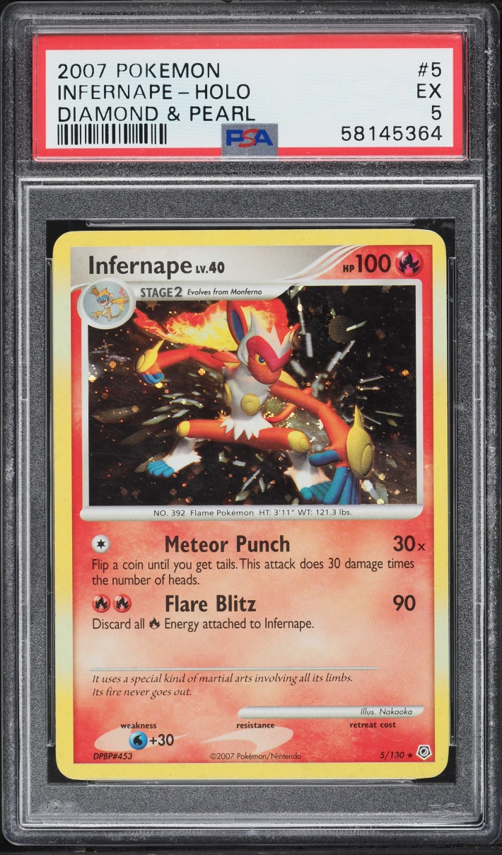 2007 Pokemon Diamond & Pearl Holo Infernape #5 PSA 5 EX