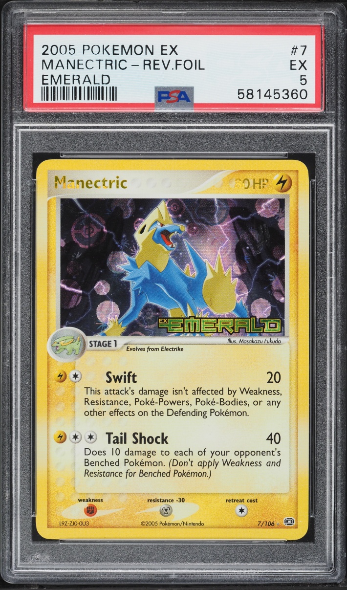 2005 Pokemon EX Emerald Reverse Holo Manectric #7 PSA 5 EX
