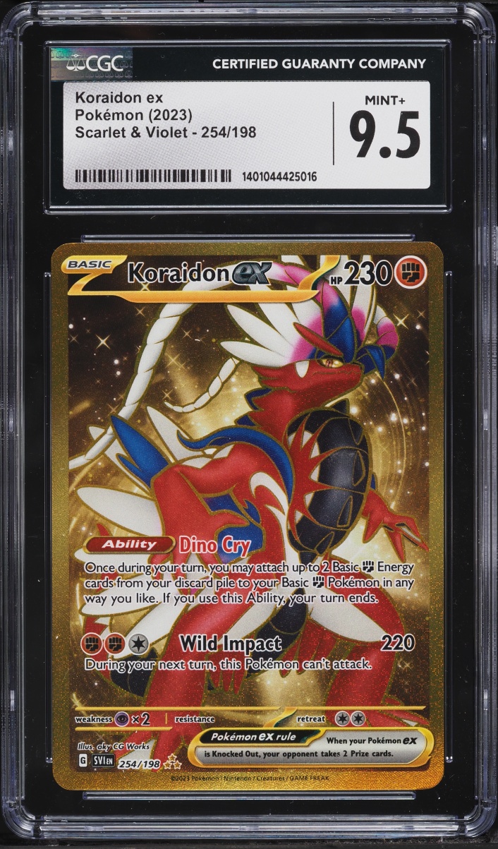 2023 Pokemon Scarlet & Violet Gold Rare Koraidon EX #254 CGC 9.5 MINT+