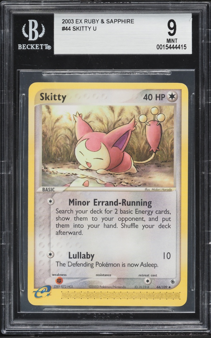 2003 Pokemon EX Ruby & Sapphire Skitty #44 BGS 9 MINT