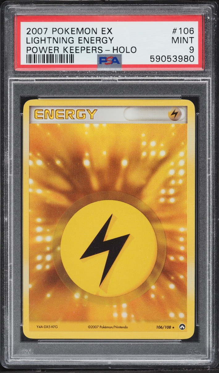 2007 Pokemon EX Power Keepers Holo Lightning Energy #106 PSA 9 MINT