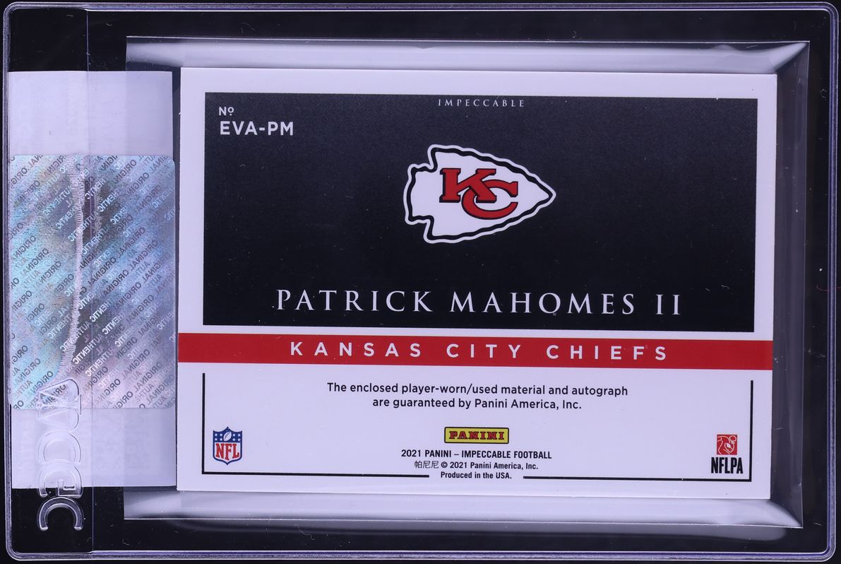2025 Panini Impeccable '21 Elegance Platinum Patrick Mahomes II PATCH AUTO 1/1 #EVA-PM CGC AUTH