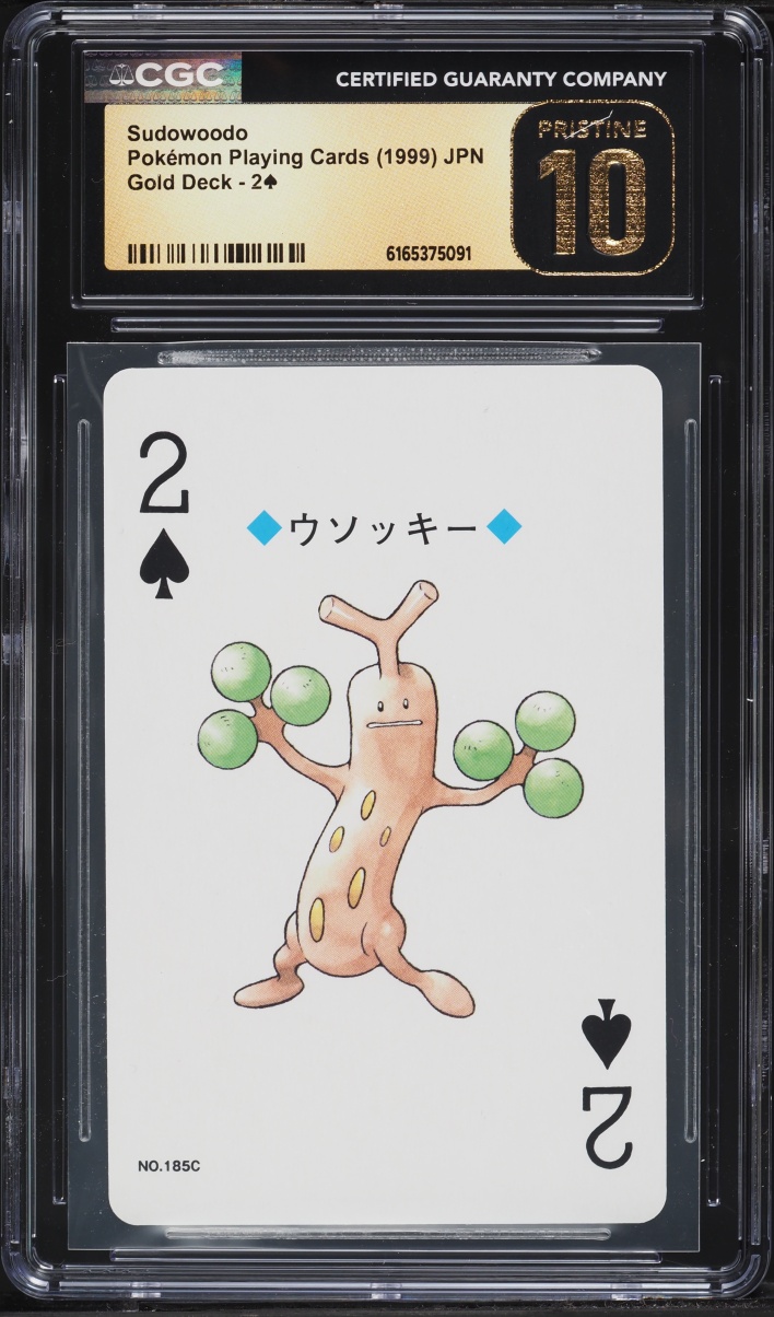 1999 Pokemon Japanese Gold Poker Set Nintendo Playing Cards Sudowoodo CGC 10 PRISTINE
