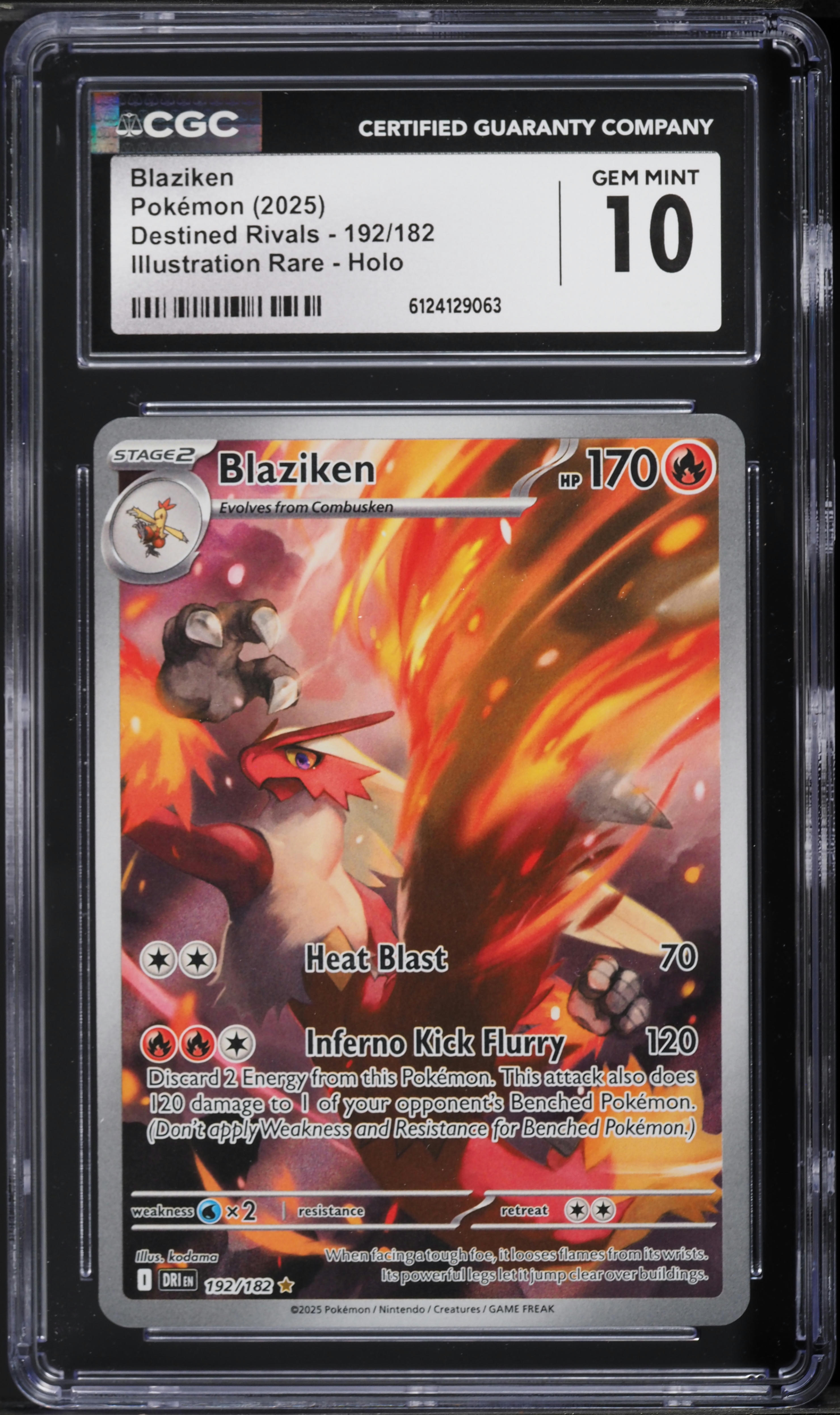 2025 Pokemon Scarlet & Violet Destined Rivals IR Blaziken #192 CGC 10 GEM MINT