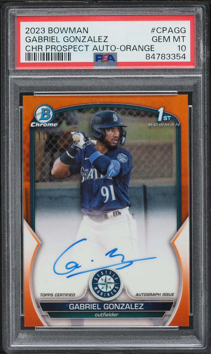 2023 Bowman Chrome Orange Refractor Gabriel Gonzalez PROSPECT AUTO /25 #CPA-GG PSA 10 GEM MINT