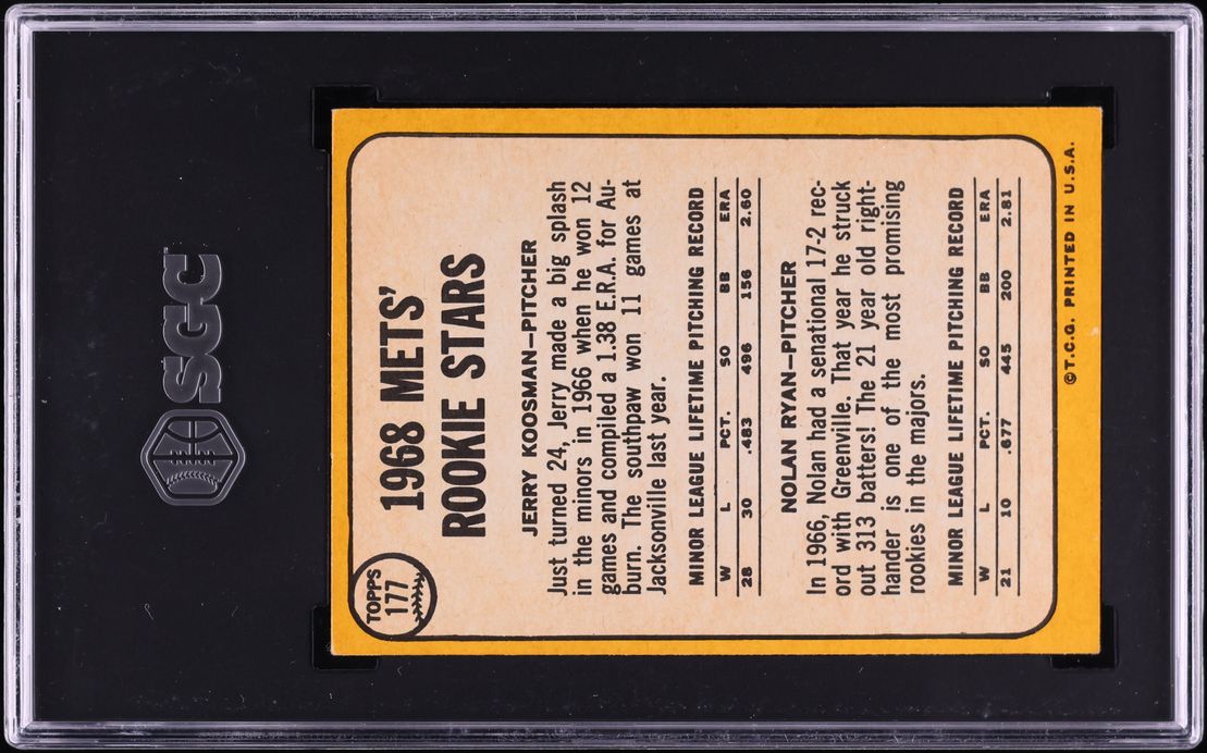 1968 Topps Nolan Ryan ROOKIE #177 SGC 6.5 EXMT+