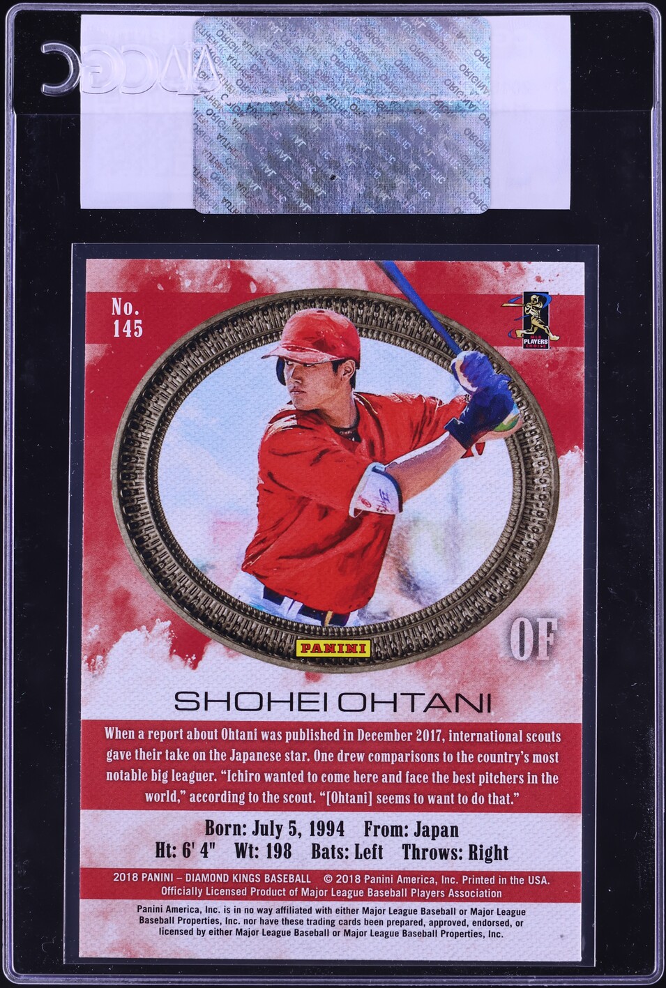 2018 Panini Diamond Kings Shohei Ohtani ROOKIE #145 CGC AUTH