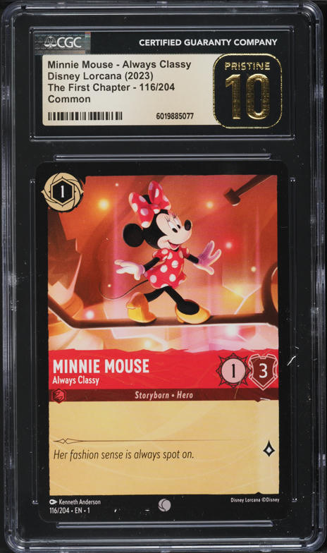 2023 Topps Chrome Disney 100 Orange Wave Minnie Mouse /25 #23 PSA