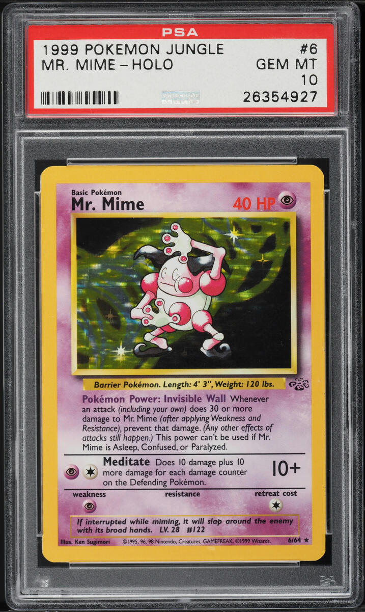 1999 Pokemon Jungle Holo Mr. Mime #6 PSA 10 GEM MINT on Fanatics Collect
