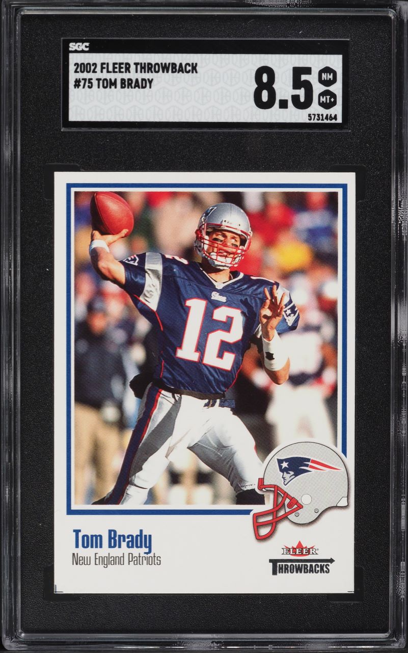 2002 Fleer Throwback Tom Brady #75 SGC 8.5 NM-MT+