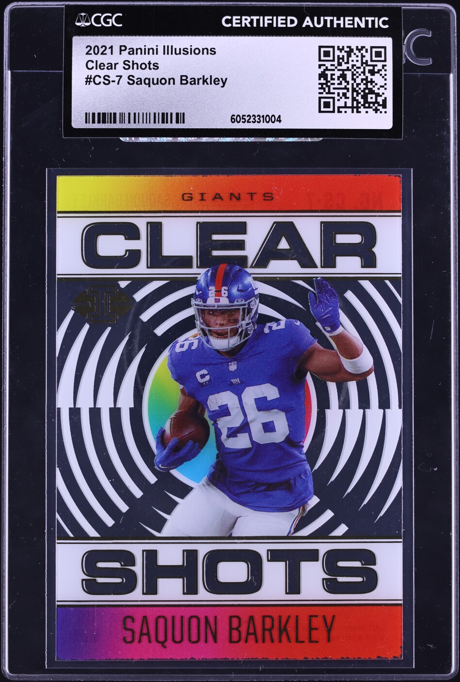 2021 Panini Illusions Clear Shots Saquon Barkley #CS-7 CGC AUTH