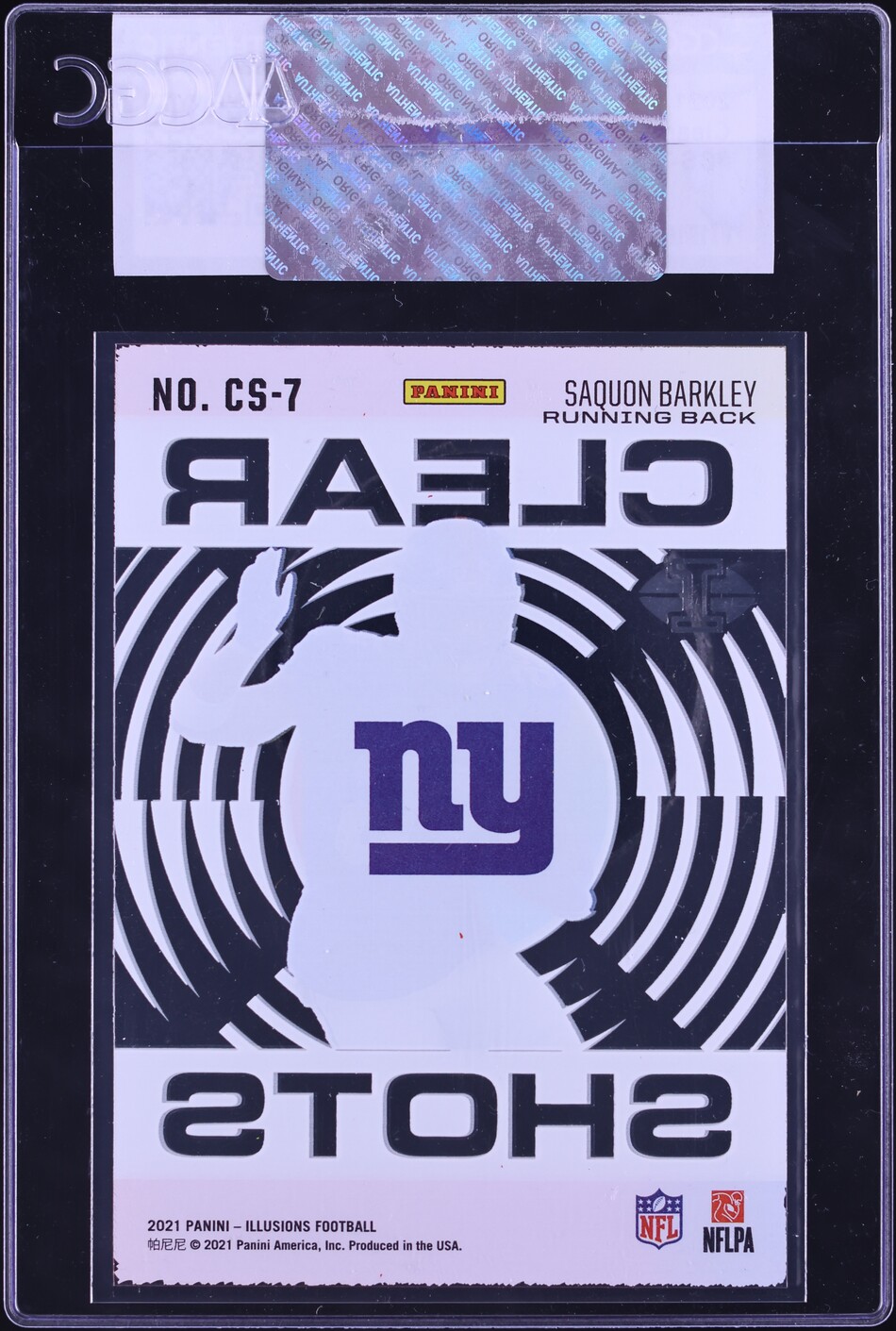 2021 Panini Illusions Clear Shots Saquon Barkley #CS-7 CGC AUTH