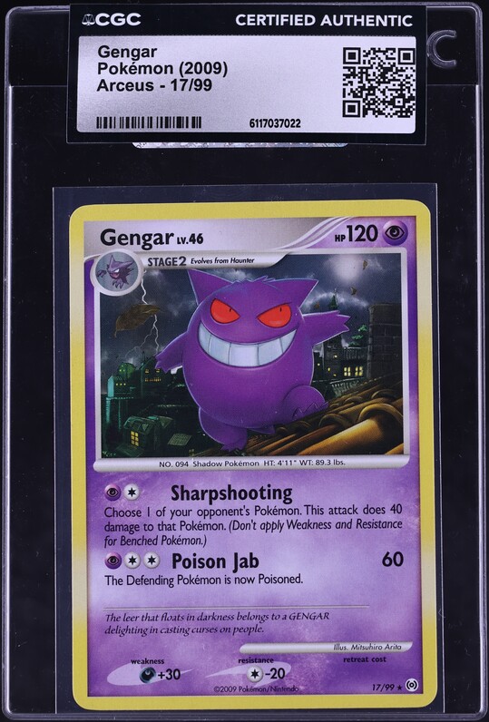 2009 Pokemon Platinum Arceus Reverse Holo Gengar #16 CGC 8.5 NM