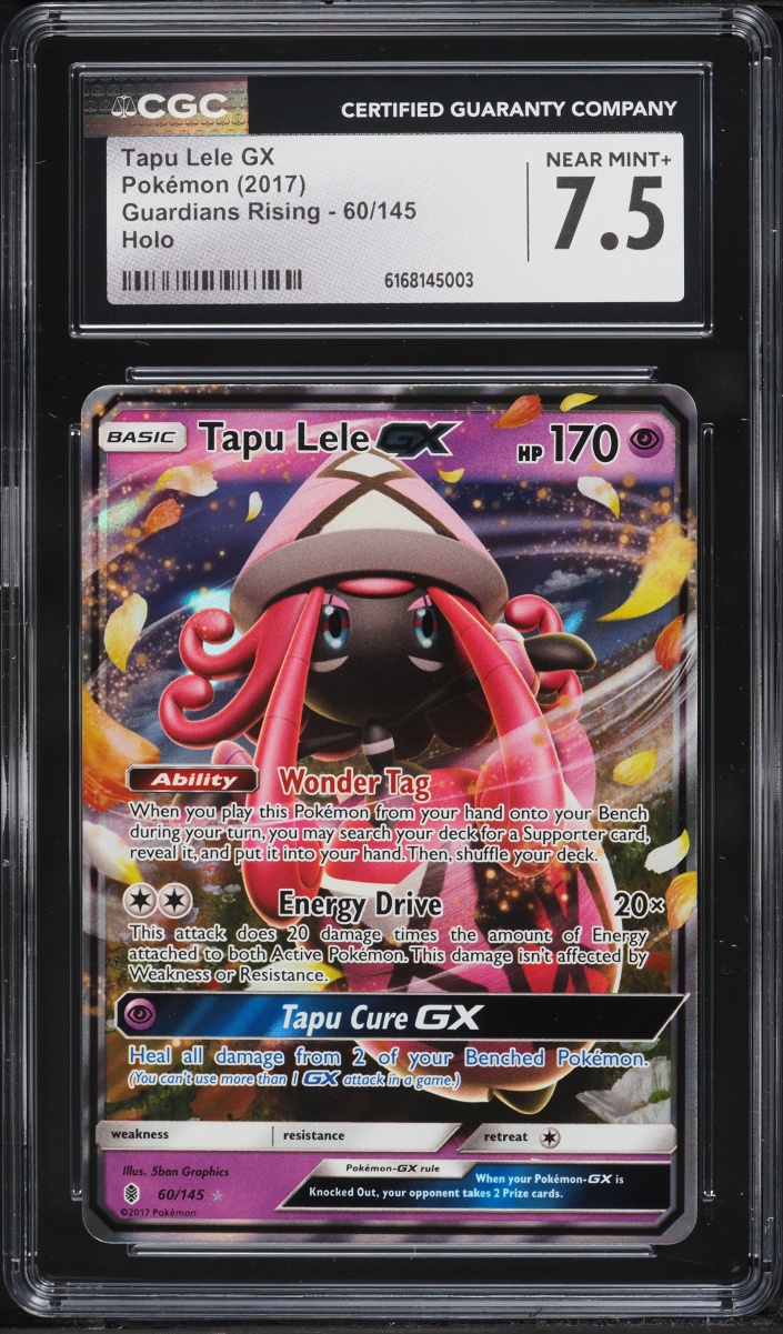 2017 Pokemon Sun & Moon Guardians Rising Alt Art Tapu Lele Gx #60 CGC 7.5 NRMT+