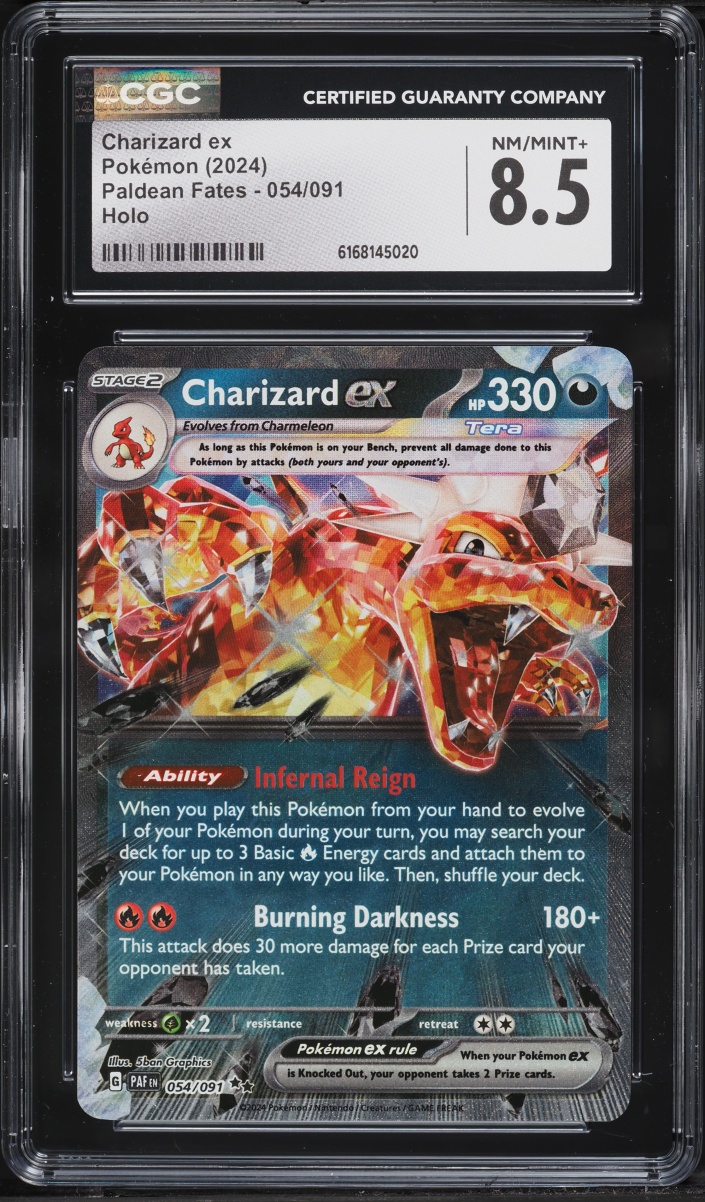 2024 Pokemon Scarlet & Violet Paldean Fates Holo Charizard Ex #54 CGC 8.5 NM-MT+